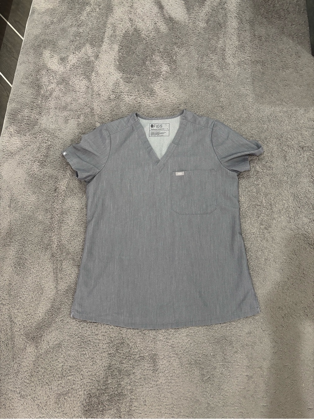 Small FIGS Graphite Scrub Top
